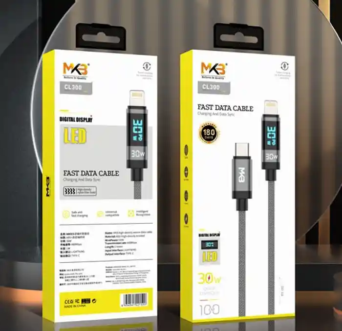 MKB CL300 Braided 30W Type C To Lightning Fast Charging Cable